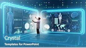  Presentation with medical concept - Audience pleasing slides consisting of cardiology - man doctor in futuristic medicine backdrop and a teal colored foreground