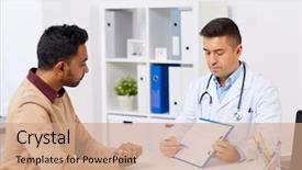  Presentation with healthcare - Audience pleasing slides consisting of cardiology - medicine healthcare and people concept backdrop and a coral colored foreground