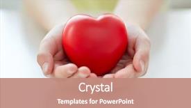  Presentation with family holding hands - Presentation theme having cardiology - people love charity and family background and a coral colored foreground