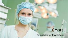  Presentation with cardiac nurse - Slide set consisting of cardiology - portrait of surgeon nurse background and a soft green colored foreground