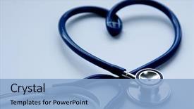  Presentation with cardiology - Beautiful presentation theme featuring cardiology - stethoscope in the shape backdrop and a light blue colored foreground