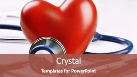  Presentation with cardiology - Presentation design having cardiology - stethoscope with heart close-up background and a red colored foreground