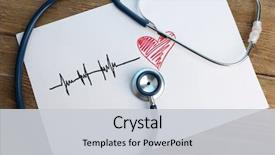  Presentation with cardiology - Beautiful slides featuring cardiology - stethoscope with heart on wooden backdrop and a light gray colored foreground