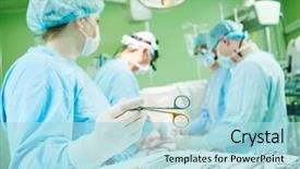  Presentation with nurse - PPT theme with cardiology - surgeons at work female nurse background and a light blue colored foreground