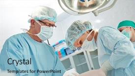  Presentation with plastic surgery - Beautiful presentation theme featuring cardiology - team of surgeon in uniform backdrop and a light blue colored foreground