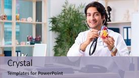  Presentation with cardiology - Colorful PPT theme enhanced with cardiology - young doctor cardiologist working backdrop and a light blue colored foreground