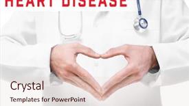  Presentation with cardiology concept - PPT theme having cardiology and health care concept doctor making heart shape of hands background and a lemonade colored foreground