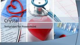  Presentation with cardiology concept - PPT layouts with cardiology-collage-medicine-and-health background and a light blue colored foreground