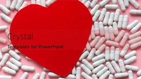  Presentation with cardiology concept - Audience pleasing PPT theme consisting of cardiology-concept-red-paper-heart backdrop and a crimson colored foreground