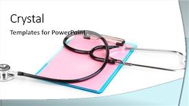  Presentation with clipboard stethoscope - Presentation with cardiology template - stethoscope and blank clipboard isolated background and a white colored foreground