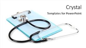  Presentation with cardiology - Amazing PPT theme having cardiology template - stethoscope and blank clipboard isolated backdrop and a white colored foreground