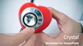  Presentation with heart - Colorful theme enhanced with doctor auscultating a red heart backdrop and a coral colored foreground