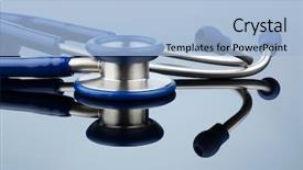  Presentation with medical profession - Slide deck featuring intercept - stethoscope against white background symbol background and a light blue colored foreground