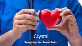  Presentation with cardiovascular - Slides having cardiovascular surgeon - young doctor in heart care background and a  colored foreground