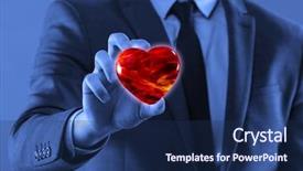  Presentation with red medical - Presentation with cardiovascular system - businessman holding red heart background and a navy blue colored foreground