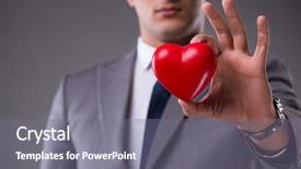  Presentation with cardiovascular - Amazing presentation design having cardiovascular system - businessman holding red heart backdrop and a gray colored foreground