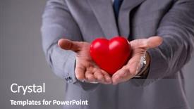 Presentation with loving hearts love heart candy - Audience pleasing slide set consisting of cardiovascular system - businessman holding red heart backdrop and a gray colored foreground