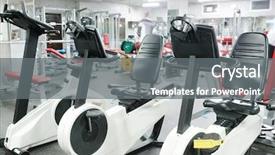  Presentation with cardiovascular - Audience pleasing slide deck consisting of cardiovascular system - fitness bikes in a fitness backdrop and a gray colored foreground