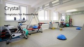  Presentation with cardiovascular - PPT theme having cardiovascular system - fitness bikes in a fitness background and a light gray colored foreground