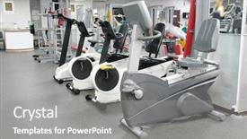  Presentation with fitness - Beautiful PPT layouts featuring cardiovascular system - fitness bikes in a fitness backdrop and a gray colored foreground