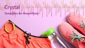  Presentation with gym - Colorful slide deck enhanced with cardiovascular system - set of gym stuff backdrop and a pink colored foreground