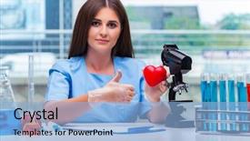  Presentation with cardiovascular - PPT layouts consisting of cardiovascular system - young doctor with red heart background and a light blue colored foreground