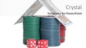  Presentation with casino - Theme featuring cards and dives for casino with on white background background and a white colored foreground