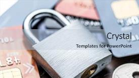  Presentation with mechanical engineering car spring - Theme consisting of cards and simle mechanical lock background and a light blue colored foreground