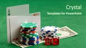 Presentation with deck of playing cards - Beautiful presentation theme featuring cards chips money and dice backdrop and a ocean colored foreground