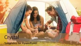  Presentation with bridge playing cards - Cool new theme with cards in tent on camp backdrop and a gold colored foreground