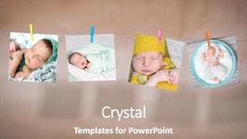  Presentation with newborn babies - Cool new theme with cards of newborn sleeping babies backdrop and a coral colored foreground