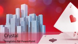  Presentation with playing cards - Audience pleasing theme consisting of cards with ace of hearts backdrop and a coral colored foreground