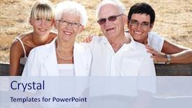  Presentation with family - Beautiful presentation theme featuring adult day care - beautiful family of four backdrop and a  colored foreground