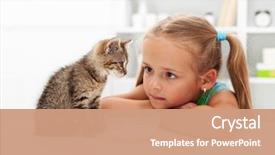  Presentation with new baby girl - Beautiful theme featuring animal care - me and my cat backdrop and a coral colored foreground