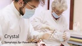  Presentation with teeth - Slides enhanced with checking a patient's teeth background and a  colored foreground