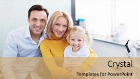  Presentation with dental office - Amazing slides having dental care - family in the dentist's office backdrop and a yellow colored foreground