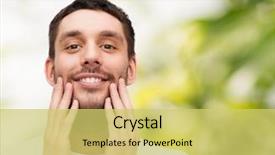  Presentation with skin health - PPT layouts with male skin care - health and beauty concept background and a yellow colored foreground