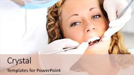  Presentation with dental office - Colorful slide deck enhanced with dental care - teeth checkup at dentist's office backdrop and a lemonade colored foreground