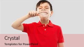  Presentation with preventive dental care - Colorful presentation theme enhanced with care and childhood concept - funny backdrop and a red colored foreground