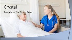  Presentation with health care - Presentation theme having care and people concept - doctor background and a lemonade colored foreground