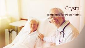  Presentation with senior care - Slide deck featuring care and people concept - doctor background and a  colored foreground