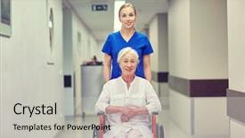  Presentation with nurse care - PPT layouts consisting of care and people concept - nurse background and a light gray colored foreground