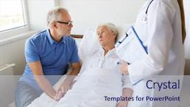  Presentation with senior care - Presentation featuring care and people concept - senior background and a  colored foreground