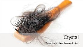  Presentation with lost - PPT layouts featuring care bundle - hairloss problem hairbrush with lost background and a light gray colored foreground