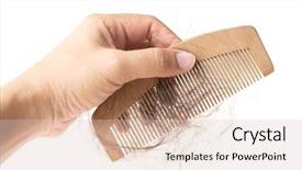  Presentation with lost - Presentation theme with care bundle - human hand holding comb background and a soft green colored foreground