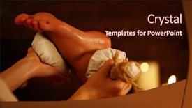  Presentation with foot massage - Slide deck having care bundle - poultice massage herbal poultice foot background and a  colored foreground