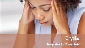  Presentation with health care violence - PPT theme enhanced with care concept - unhappy african american background and a coral colored foreground