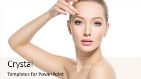  Presentation with skin health - Slide set featuring care concept female model touch background and a lemonade colored foreground