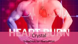  Presentation with heart health - Beautiful PPT theme featuring care concept text heart burn backdrop and a coral colored foreground