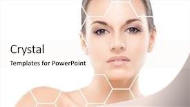  Presentation with skin surgery - Slide deck with care cosmetics and face lift background and a sky blue colored foreground